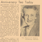 Newspaper Article announcing Hemophilia Foundation's Anniversary Tea